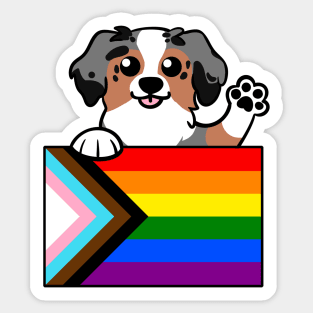 Love is Love Puppy - Blue Merle Aussie Sticker